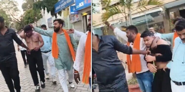 भोपाल: बजरंग दल की गुंडागर्दी, होटल में ठहरे कपल्स के साथ मारपीट; युवक को सड़क पर निर्वस्त्र घुमाया, चेहरे पर स्याही और गोबर पोता।