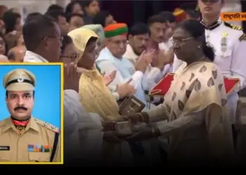 शहीद BSF उप-निरीक्षक मोहम्मद इम्तियाज को मरणोपरांत वीर चक्र।
