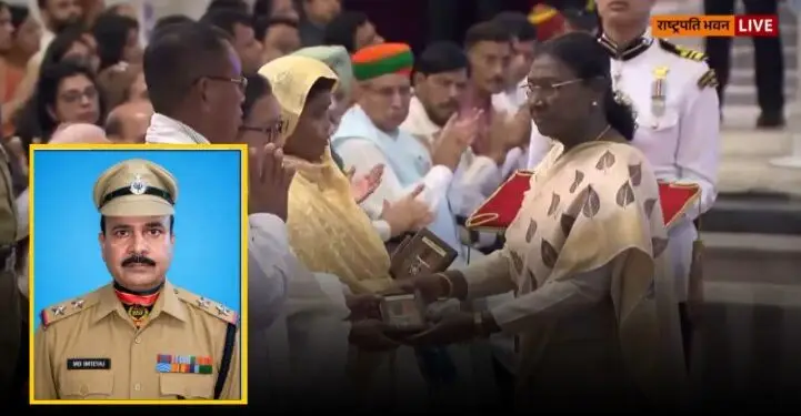 शहीद BSF उप-निरीक्षक मोहम्मद इम्तियाज को मरणोपरांत वीर चक्र।